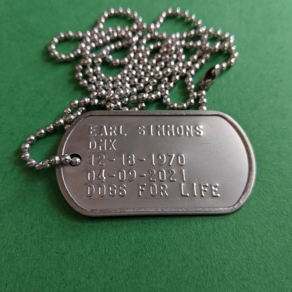 Rest in Peace DMX Army Dog Tag to match Shirt Hat
